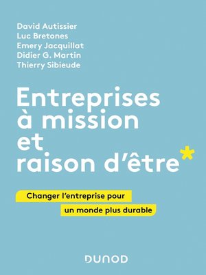 cover image of Entreprises à mission et raison d'être